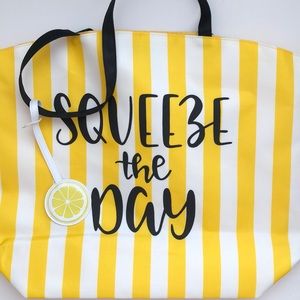 Beach Tote Bag *Squeeze the Day* Lemonade Themed.